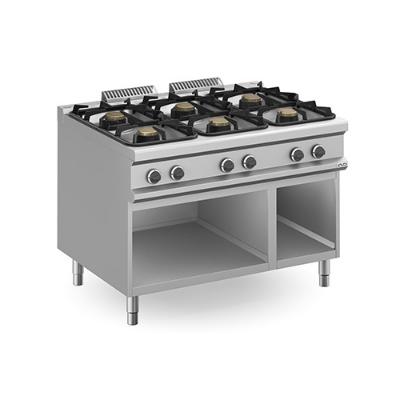 [MFB912AXXS] Cocina de gas 6 fuegos sobre armario