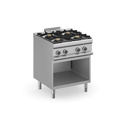 [MFB77AXL] Cocina de gas 4 fuegos sobre armario abierto